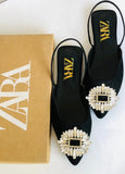 RHINESTONE TOE MULES