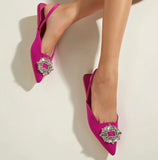 RHINESTONE TOE MULES