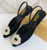 RHINESTONE TOE MULES